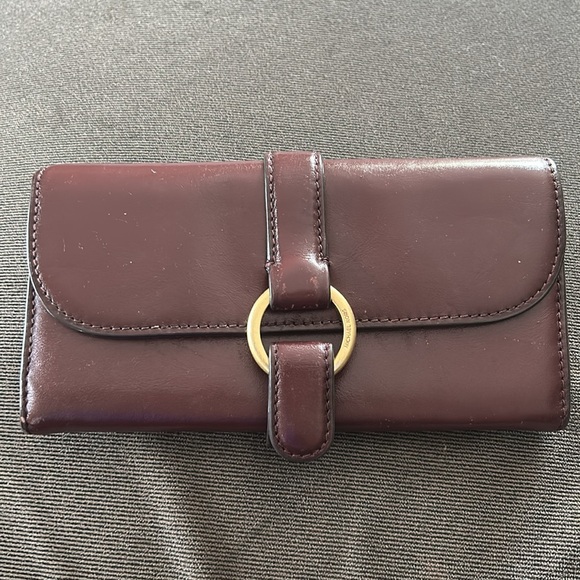 Michael Kors Quincy Large Leather Carryall Wallet - Plum - Picture 1 of 14